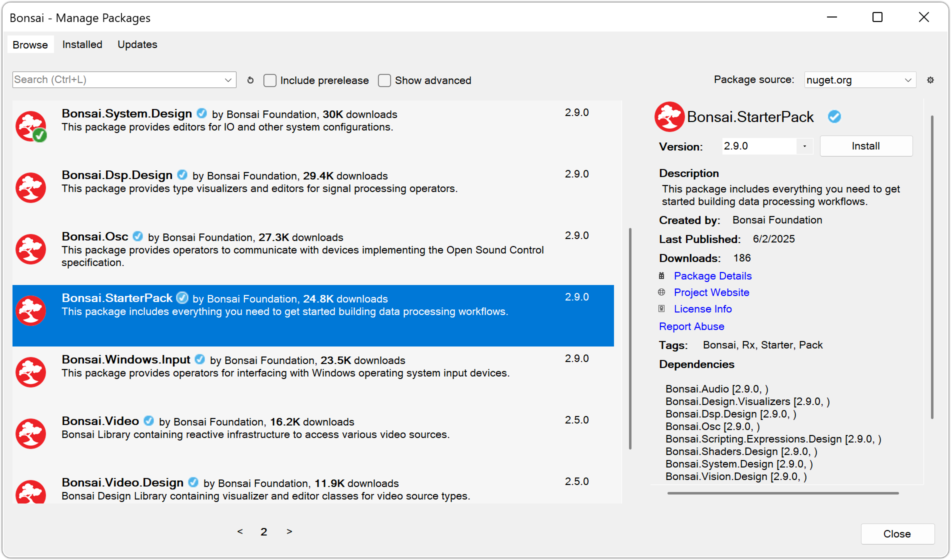 The Bonsai package manager