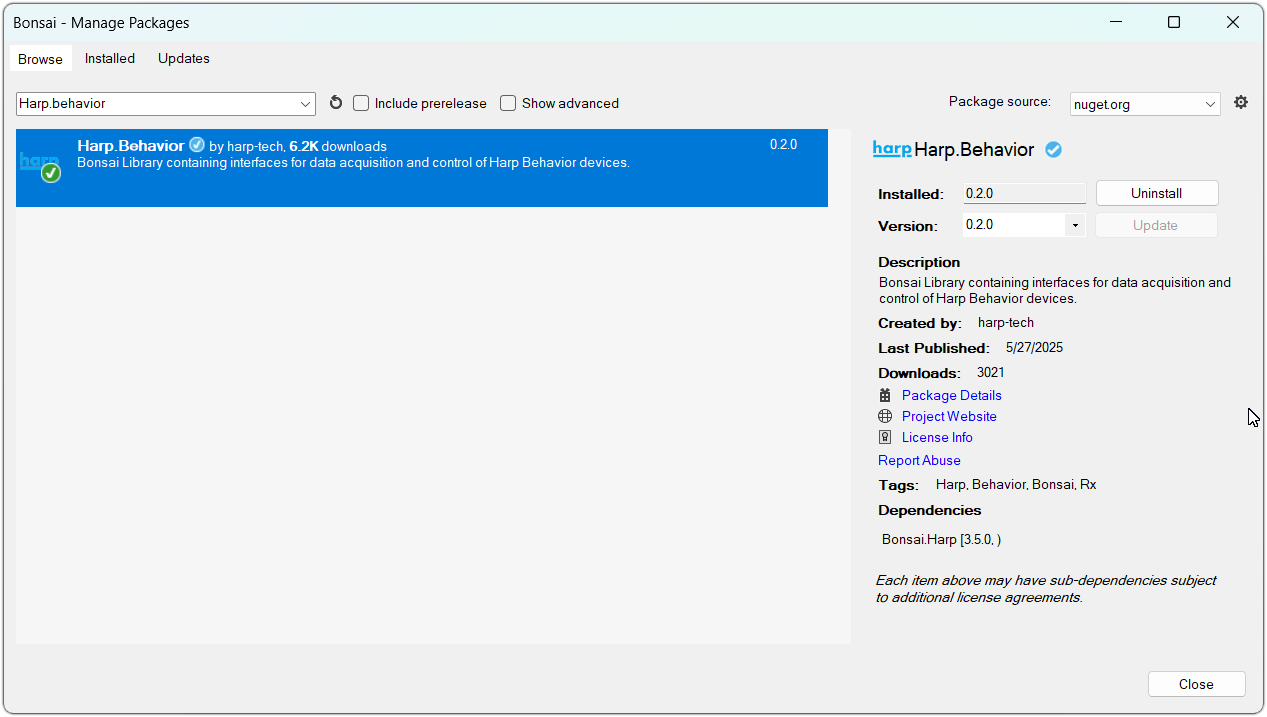 Bonsai Package Manager